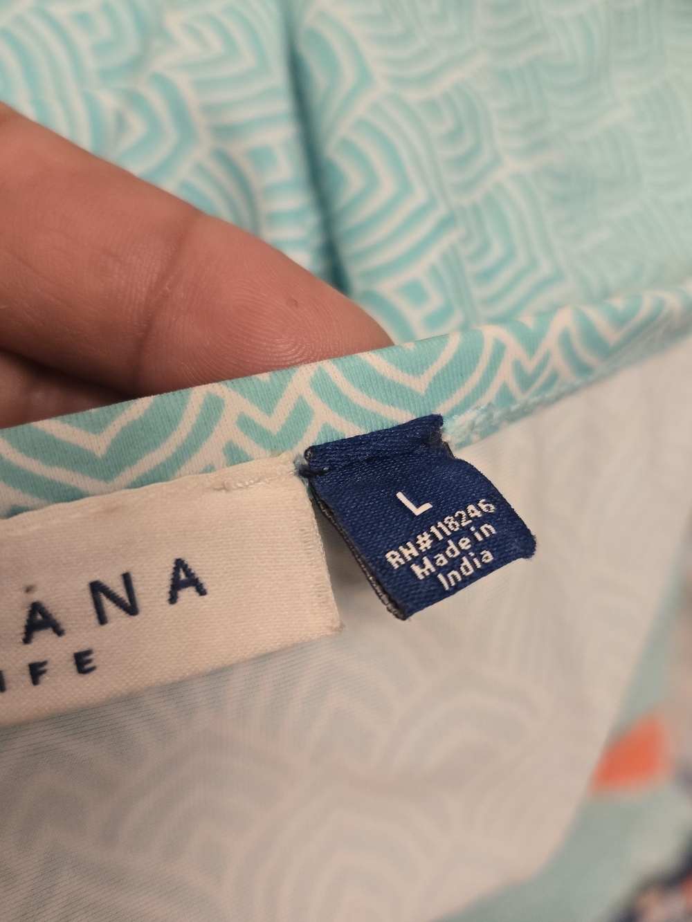 Cabana Life Aqua and Navy Geometric Dress - Picture 8 of 8